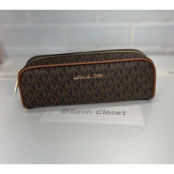 Michael Kors MK Giftables MD Makeup/Pencil Case - Brown - Picture 2 of 6